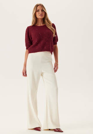 Pcmesva Ss Sequin Tie Back Knit
