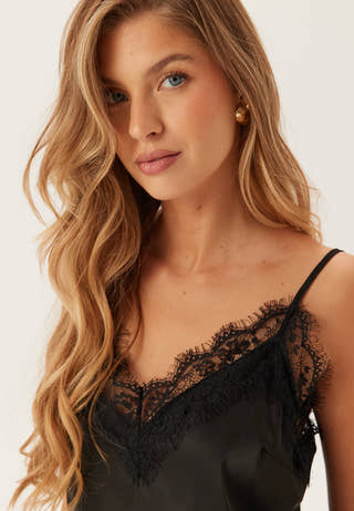 Pcnomi Strap Satin Lace Dress