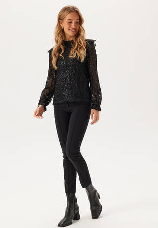 Pcolline Ls Lace Sequins Top