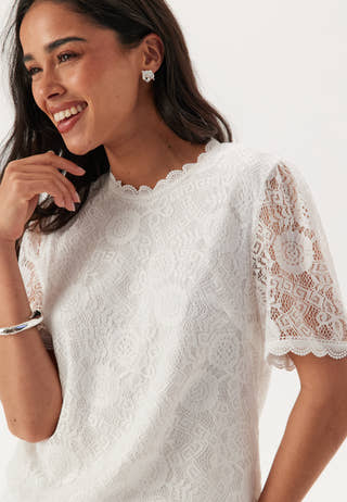 Pcolline Ss Lace Top