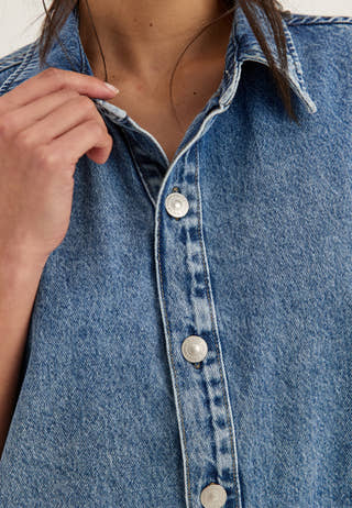 Pcsky Ss A-shape Denim Dress NOOS