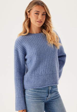 Slfalva Structure Ls Knit O-neck