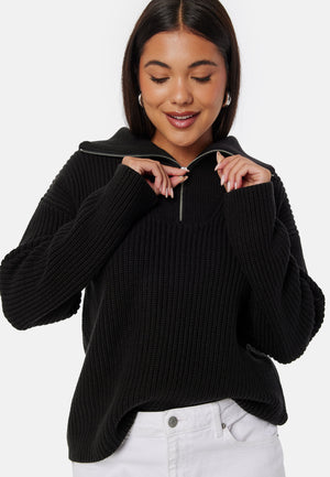 Slfbloomie Ls Knit Half Zip
