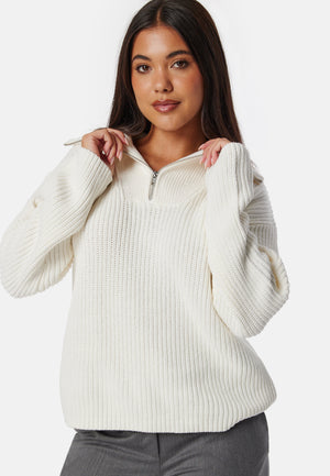 Slfbloomie Ls Knit Half Zip