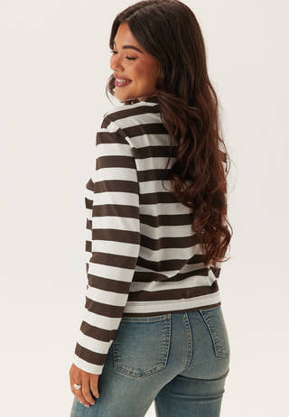 Slfessential Ls Striped Boxy T