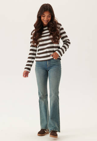 Slfessential Ls Striped Boxy T