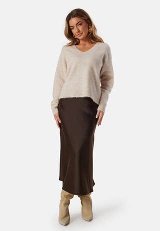 Slflulu New Ls Knit V-neck B