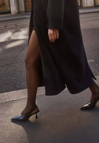 High Vamp Pointy Slingback