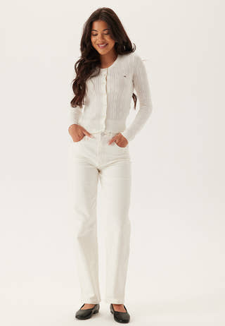 Tjw Pointelle Crew Neck Cardigan
