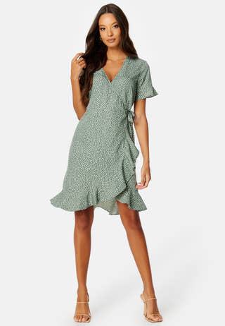 Henna 2/4 Wrap Frill Dress