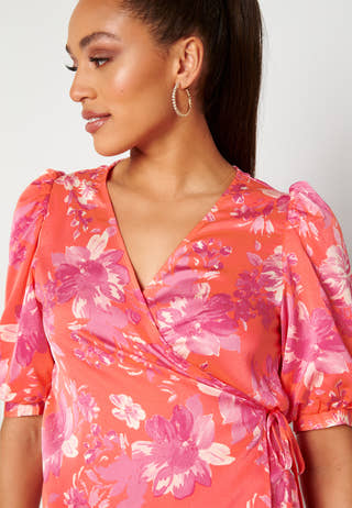 Julia S/S Baloon Wrap Top