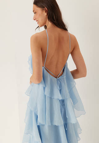 Vmdelilah Sl Halter Ruffle Dress