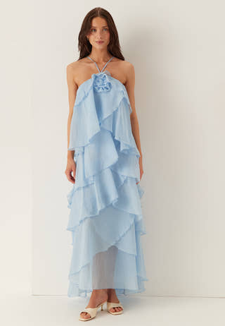 Vmdelilah Sl Halter Ruffle Dress