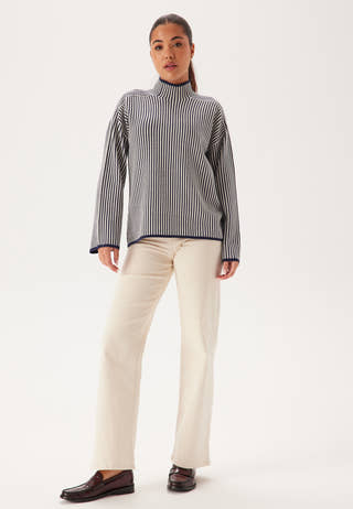 Vmgold Ls Highneck Pinstripe P