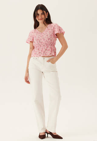 Vmjosie Ss V-neck Short Smock Top