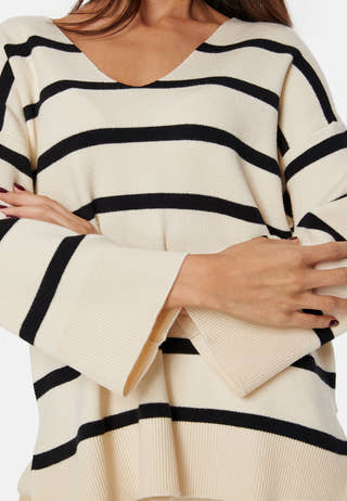 Vmsaba 3/4 V-neck Stripe Pullover