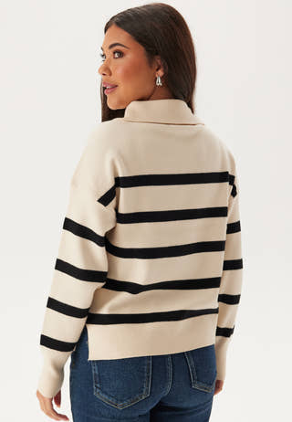 Vmsaba Stripe Ls Highneck Blouse