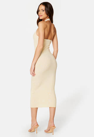 Felicia SL Calf Halterneck Knit Dress