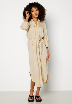 Embrace 3/4 Puff Sleeve Midi Dress