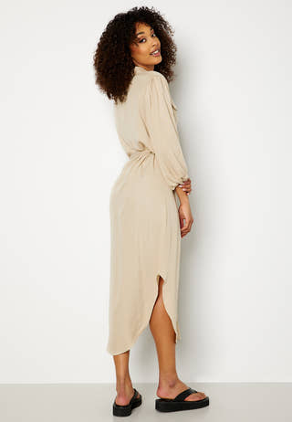 Embrace 3/4 Puff Sleeve Midi Dress