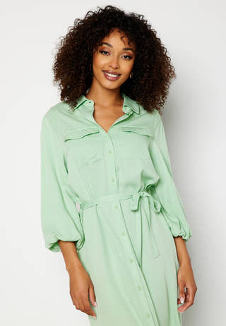 Embrace 3/4 Puff Sleeve Midi Dress