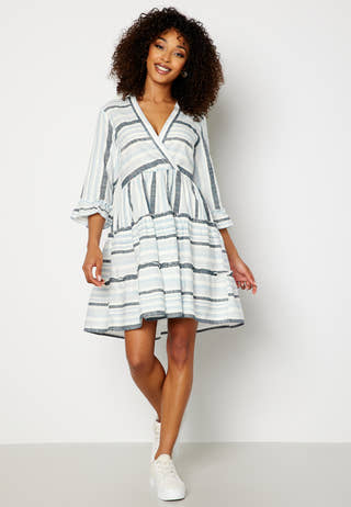 Etni 3/4 Sleeve Short Wrap Dress