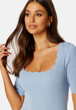 Lalana Square Neck 2/4 Knit Top