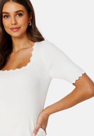 Lalana Square Neck 2/4 Knit Top
