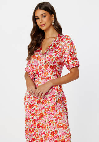 Naria S/S Wrap Midi Dress