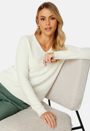 Ril L/S V-neck Knit Top