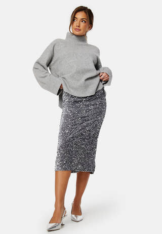 Vibarina HW Midi Sequins Skirt