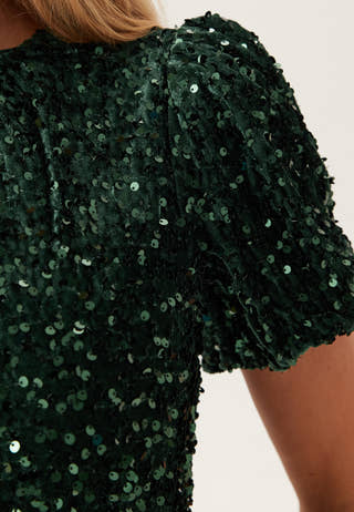 Vibelieve S/S SEQUINS DRESS SE