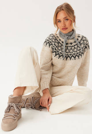 Viejla O-neck L/S JACQUARD KNI