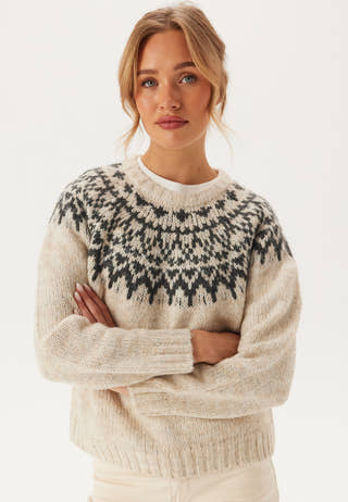 Viejla O-neck L/S JACQUARD KNI