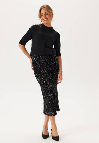 Vifaith Hw Midi Sequin Skirt