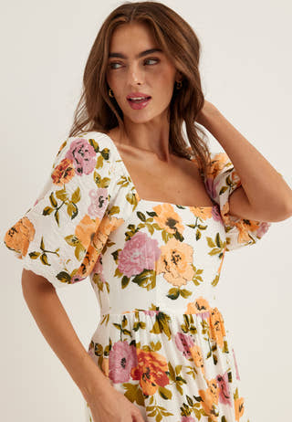 Viflola Square Neck 2/4 ANKLE DRESS