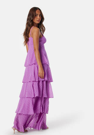 Viika V-Neck maxi flounce dress